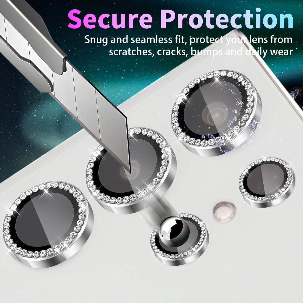 Zevytop Camera Lens Protector for Samsung Galaxy S24 Ultra, Individual Tempered Glass with Installation Tray