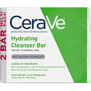 CeraVe Hydrating Cleanser Bar, Fragrance-Free, 2Pk, 4.5 Ounce Each