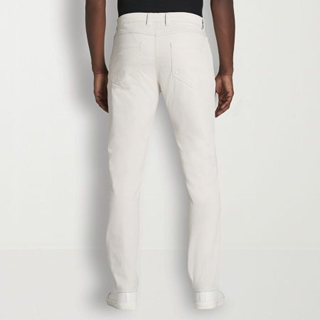SZ 38 x 30 IZOD Saltwater Stretch Men's Classic Fit Flat Front Pant | White