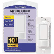 Lutron Maestro Motion Sensor Light Switch Indoor for Bathroom, Garage, Laundry Room, Any Bulbs, Occupancy Vacancy Sensor, Single-Pole, MS-OPS2-WH, White