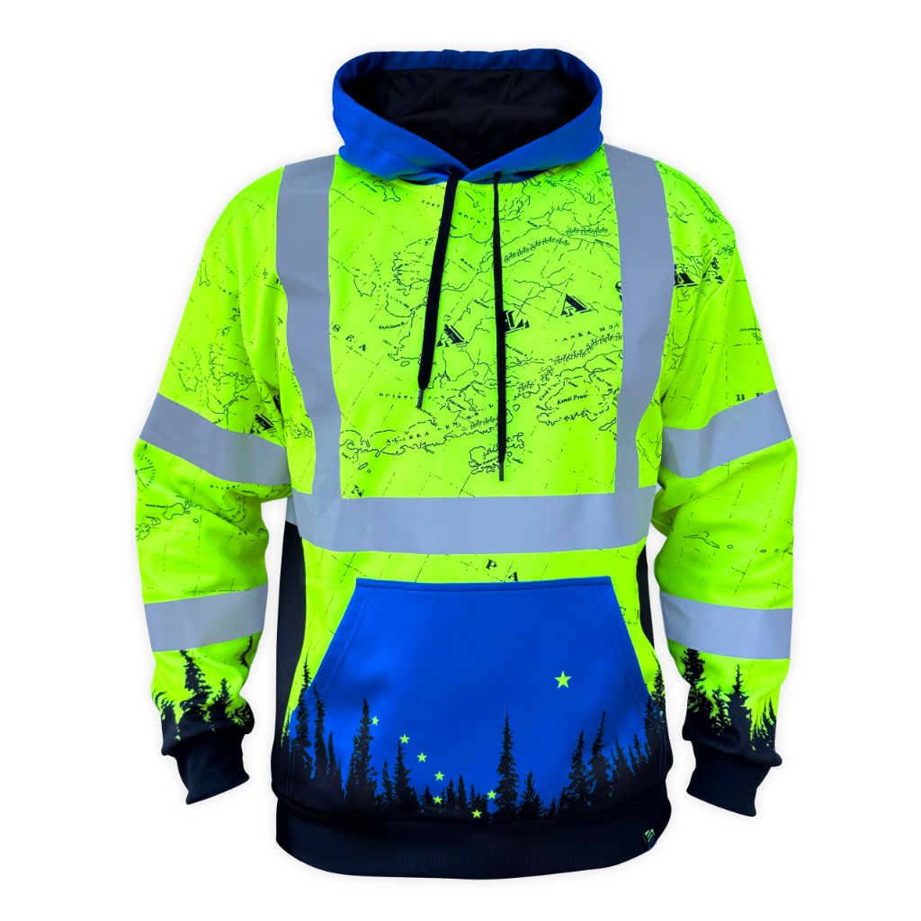 SafetyShirtz Men's SS360º Alaska - Class 3 - Type-R - Reflective Safety Hoodie, Yellow - 4X-Large