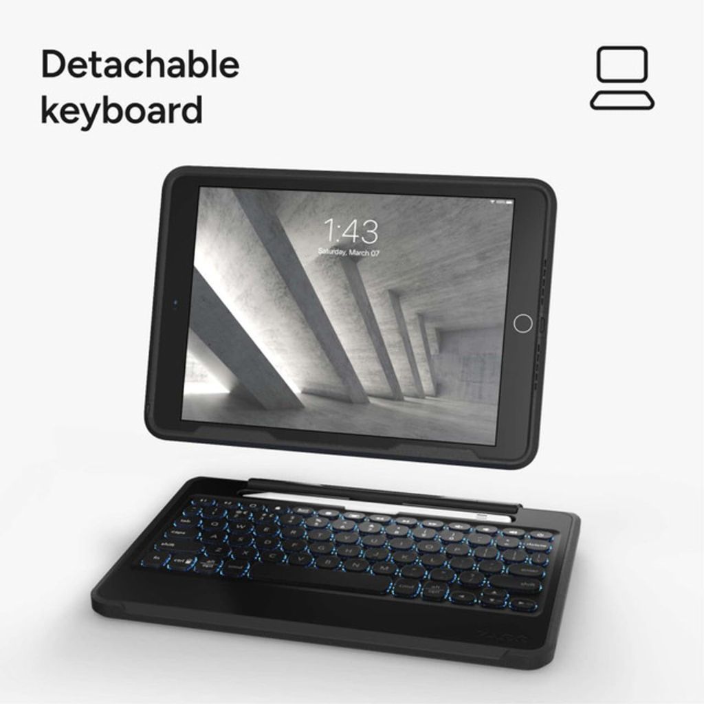 ZAGG 103104613 Rugged Book Polycarbonate Folio for 10.2' iPad - Black