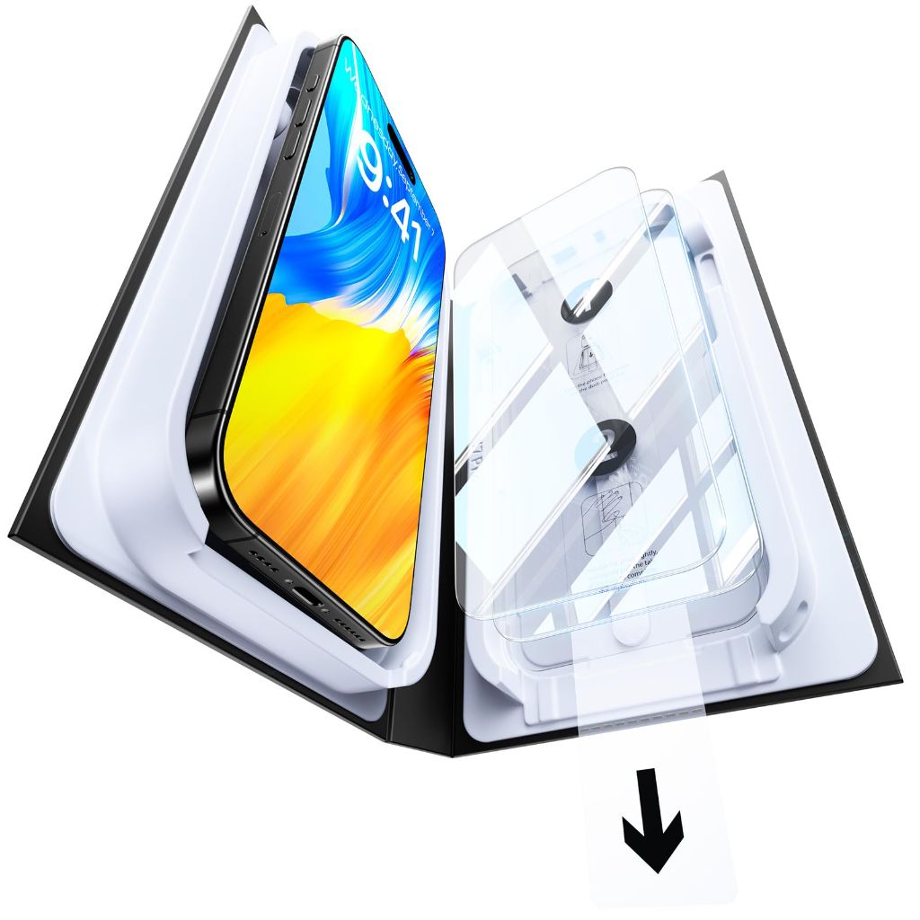 Popoluku Military-Grade Tempered Glass for iPhone 17 Pro Max Screen Protector [Easy Installation No Bubble]  2 Pack
