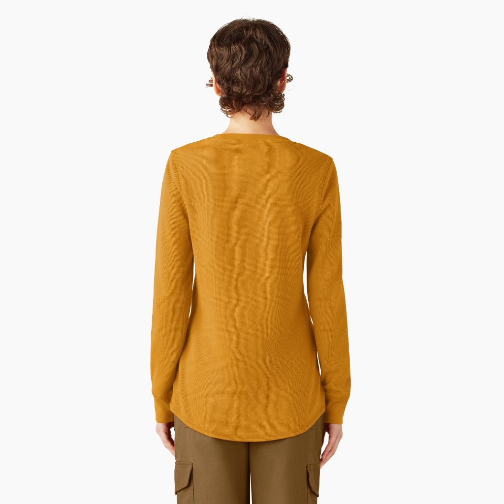 Dickies Women's Thermal Long Sleeve Shirt - Gold, XL