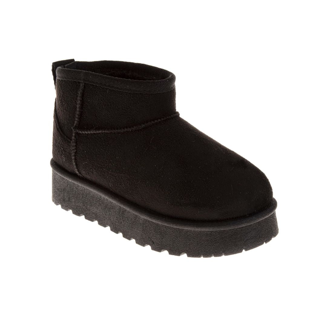 SZ 13Y, Avalanche Kids Winter Boot Plush FauxFur - Black