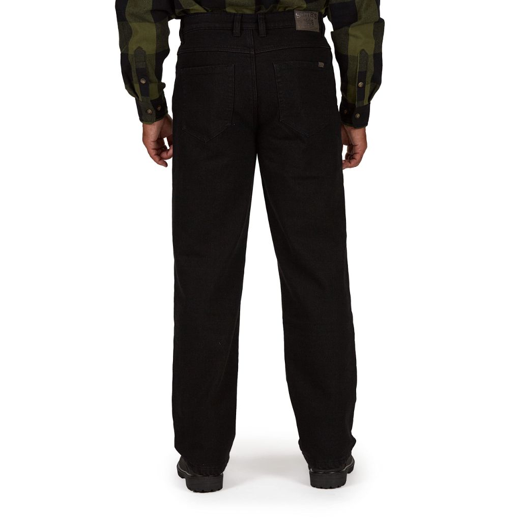 Smith's Workwear Men's Buffalo Fleece Lined Jean, Black, 38/32
