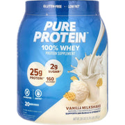 Pure Protein 100% Whey Protein Powder - Vanilla Milkshake, 1.75lb.