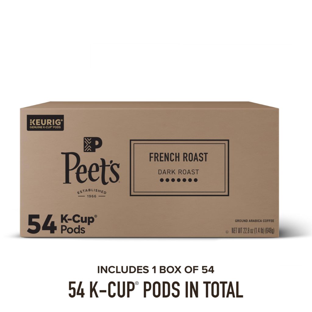 Peet's Coffee, Dark Roast Keurig K-Cup 100% Arabica Coffee - French Roast | 54 Ct
