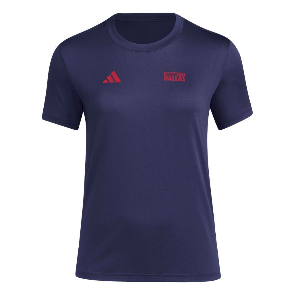 adidas Women's MLS Soccer Pre-Game Short Sleeve T-Shirt -  FC Dallas, Navy (Medium)