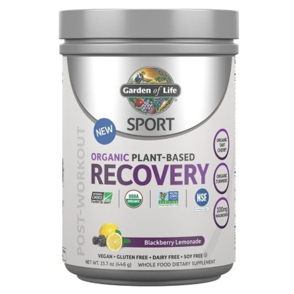 Garden of Life Sport Organic Plant-Based Recovery Powder - Blackberry Lemonade, 15.7 oz (30 Servings)