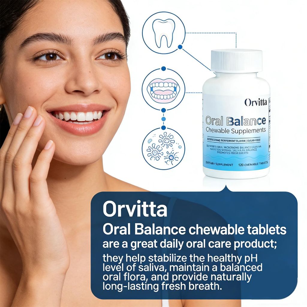 Orvitta Oral pH Balance Chewable Tablets, Sugar-Free - Mint, 120ct.