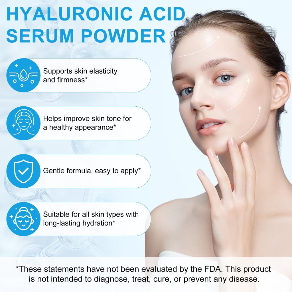 Yecuce Hyaluronic Acid Powder for Face, 4.23 oz
