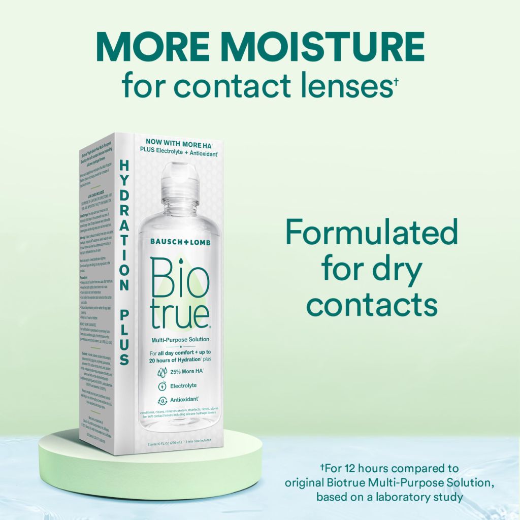 Biotrue Hydration Plus Contact Lens Solution with Lens Case 10 Fl Oz