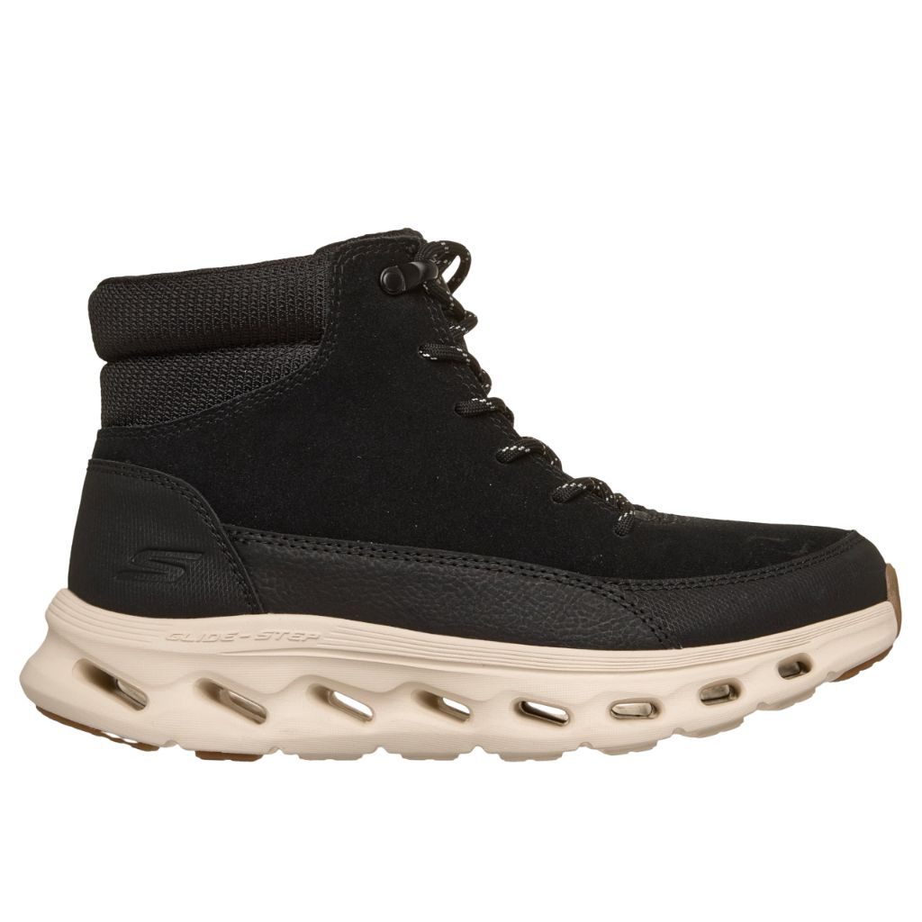 Skechers Womens On-The-Go Go Walk Glide Step 2.0 - Wildwood Boot, Black/Natural, 6