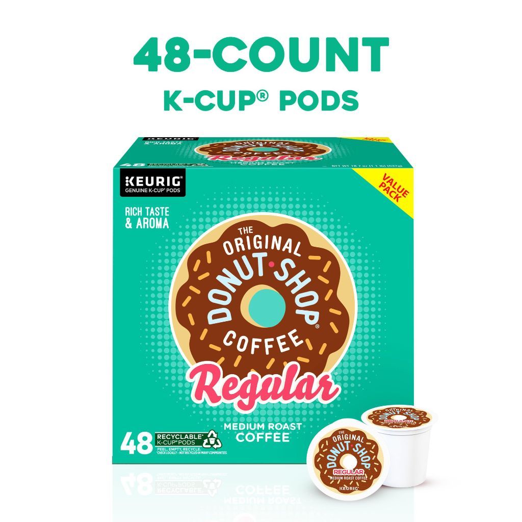 The Original Donut Shop Regular, Single-Serve Keurig K-Cup Pods, Medium Roast Coffee Pods, 48 Count