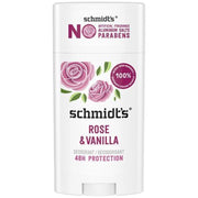 Schmidt s Rose & Vanilla 24 Hour Odor Protection Aluminum-Free Vegan Deodorant  2.65 oz