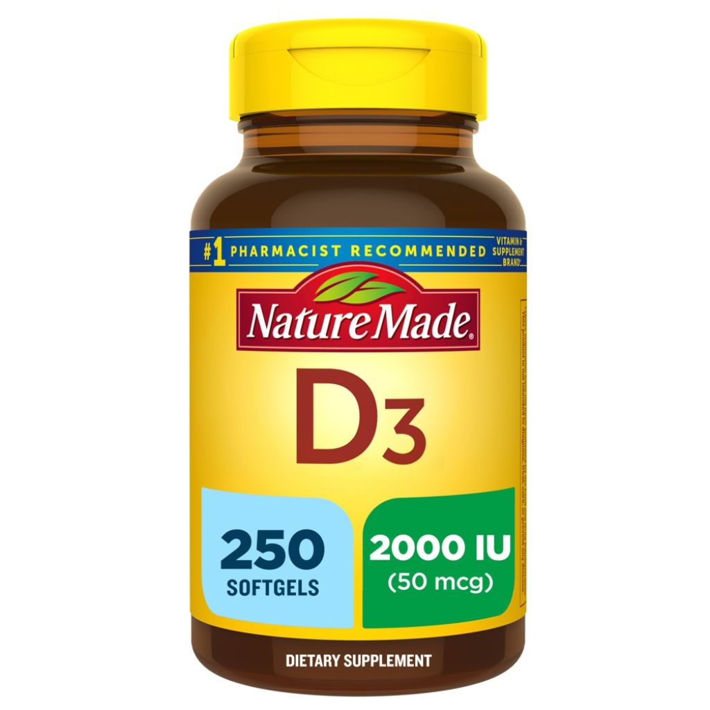 Nature Made Vitamin D3 2000 IU (50 mcg) Softgels  250 Count