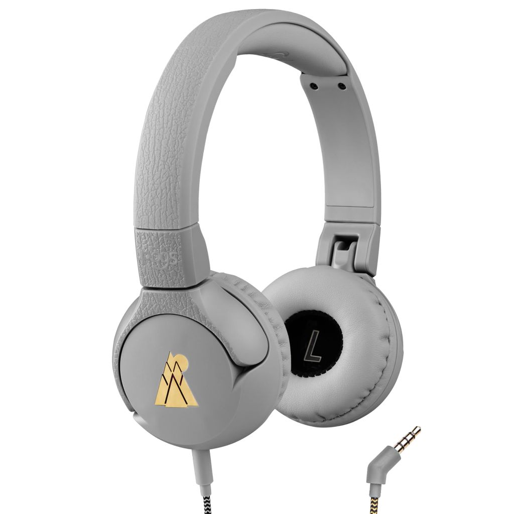 POGS Kids Wired Headphones | The Elephant 2 | Adjustable, Durable Headphones for Kids 3+ | 3.5mm Audio Cable (3.2ft) (Grey)