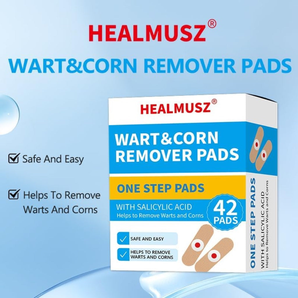 HEALMUSZ Wart & Corn Remover Pads, 40% Salicylic Acid One Step Bandages - 42 Pads