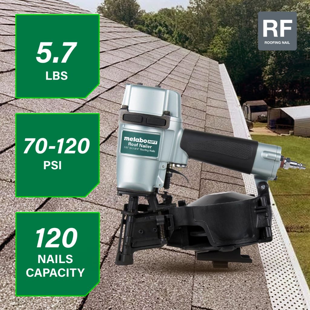 Metabo HPT NV45AB2M 16 Degree 1-3/4 in. Coil Roofing Nailer