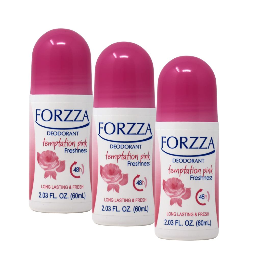 Forzza Roll-On Deodorant Temptation Pink, 3-pack Of 2.03 Oz Each