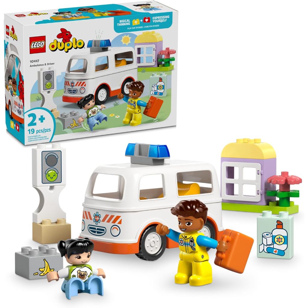 LEGO DUPLO Town Ambulance & Driver Building Toy Playset, Ages 2+ - 10447