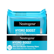 Neutrogena Hydro Boost Ultra-Soft Micellar Cleansing Wipes with Hyaluronic Acid - 50ct (2x25)