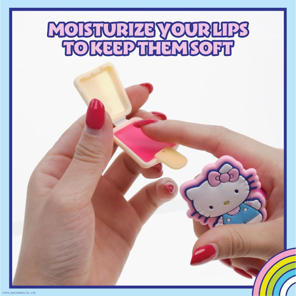 Hello Kitty and Friends 6 pack Fruit Flavored Lip GlossPucker Pop Set, Ages 3+