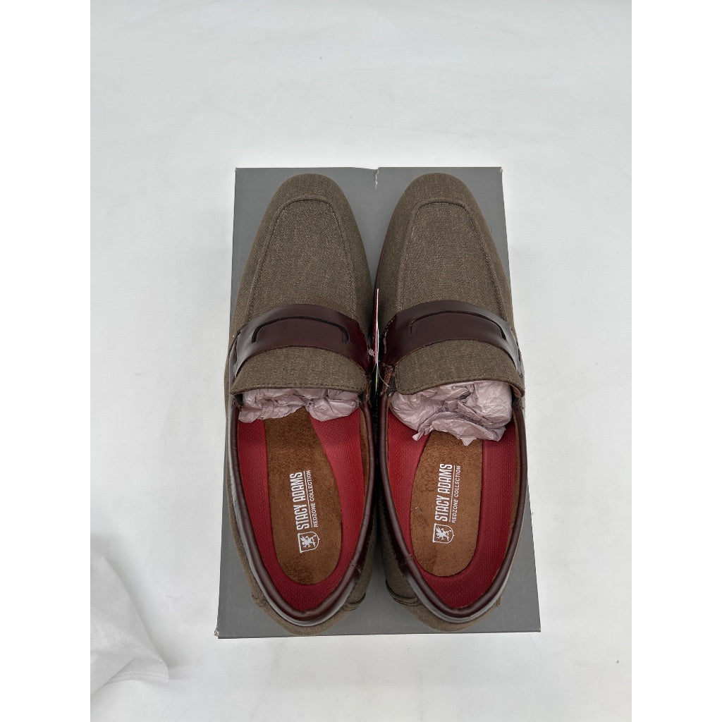 Stacy Adams Men's Gill Moc Toe Saddle Slip-On Dress Shoe - Mushroom Multi, Size 7