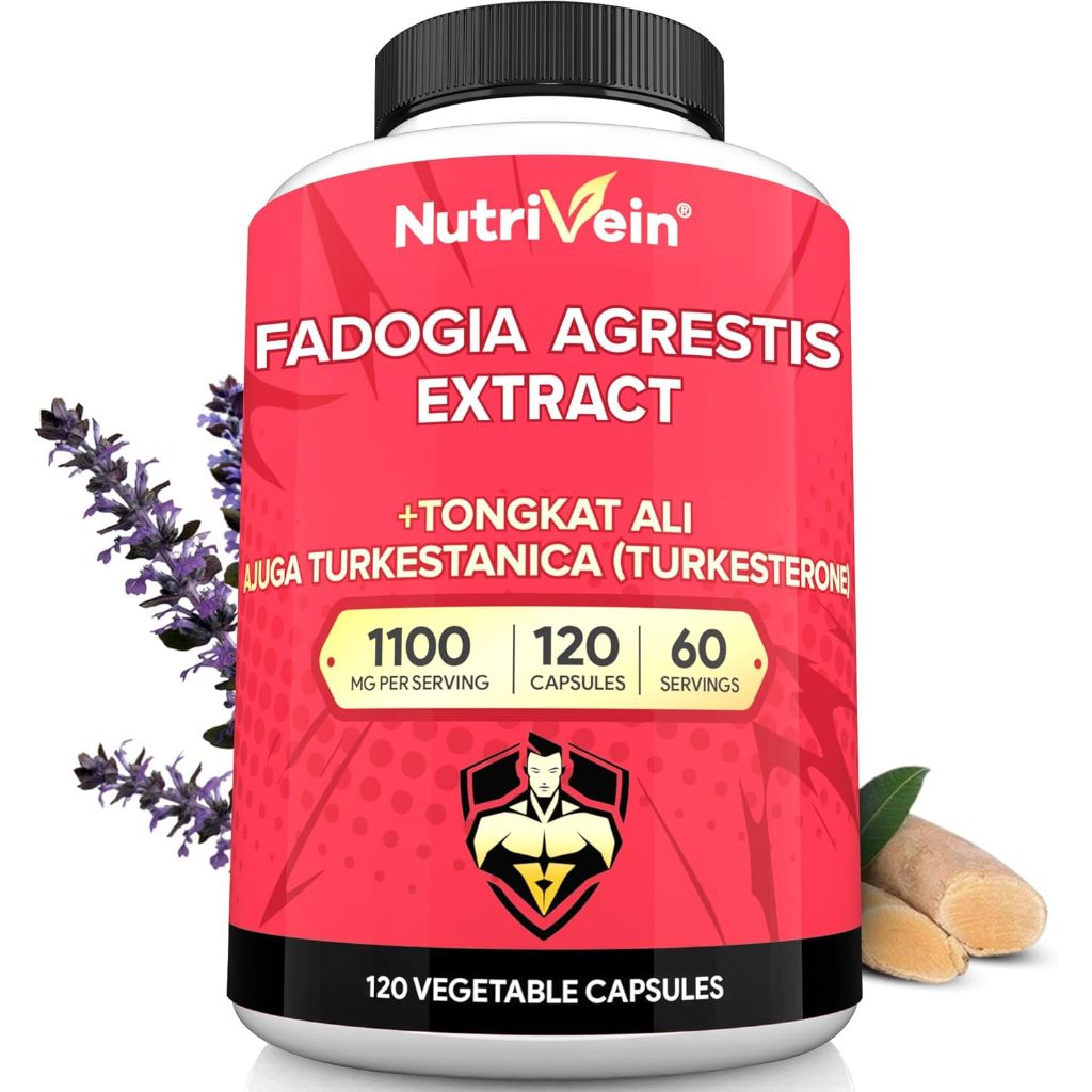 Nutrivein Premium Fadogia Agrestis and Tongkat 1100 mg - 120 Caps