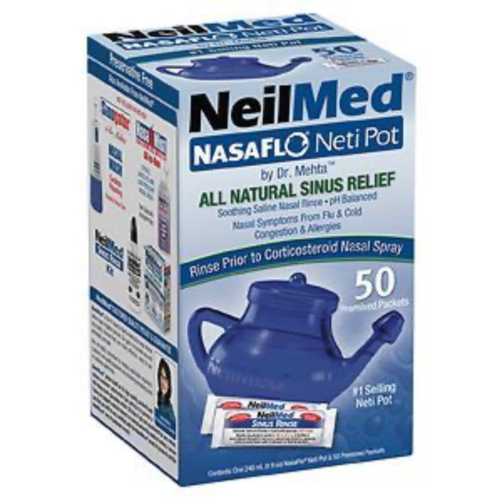 NeilMed NasaFlo Neti Pot Sinus Relief with Premixed Packets - 50ct