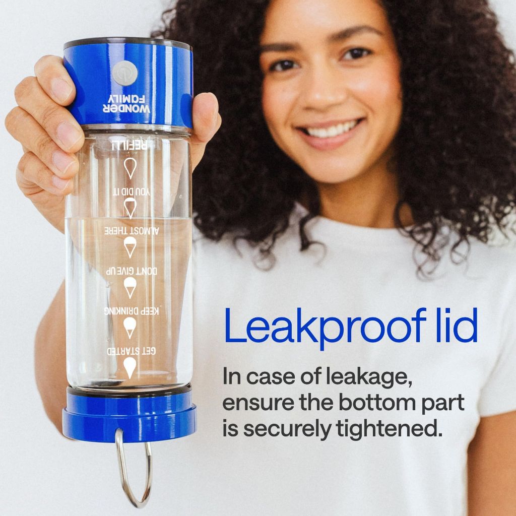 WONDER FAMILY Hydrogen Water Bottle Generator 5 in 1 Large Set – Portable Water Hydrogenator, 14 Fl Oz