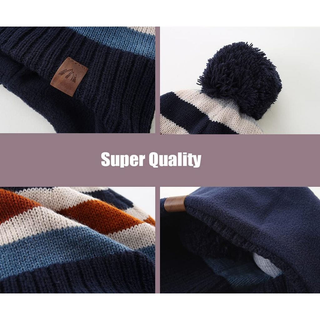 Moon Kitty Baby Boys Hats Toddler Beanies for Boys Winter Fleece Winter Hat Boys