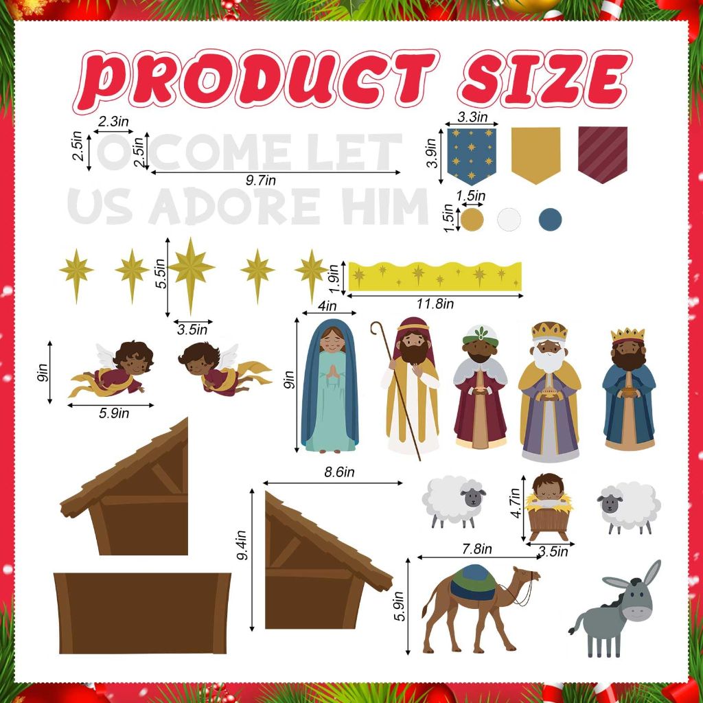 Containlol Christmas Nativity Bulletin Board Set