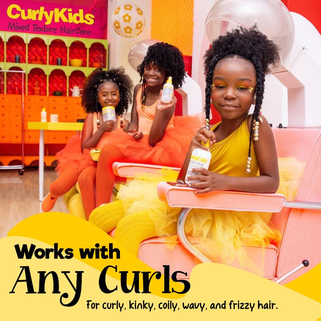 CurlyKids Super Hair Detangler Conditioner | Kids Hair Conditioner for Curly, Kinky & Wavy Hair - 8oz