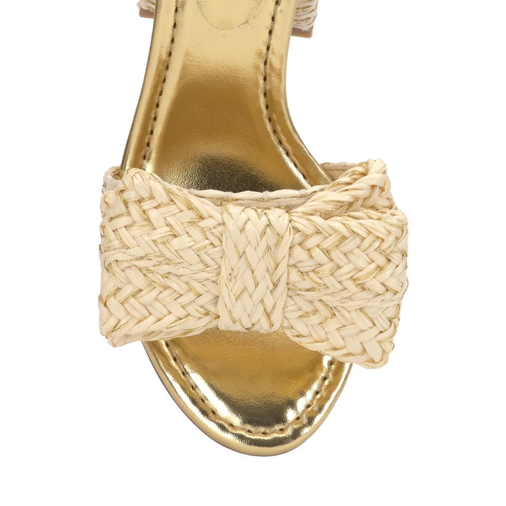 Jessica Simpson Romilda Block Heel Bow Sandal, Light Natural, 7.5