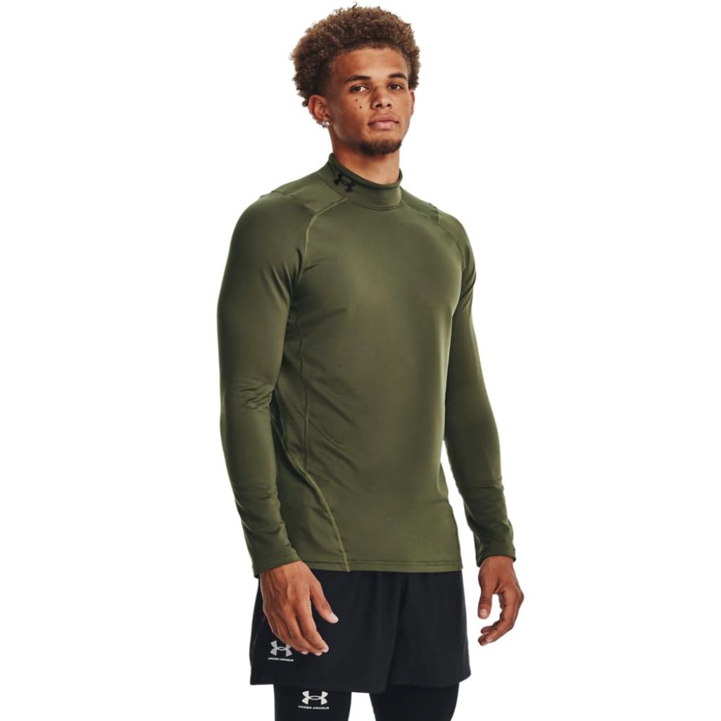 Under Armour Men's ColdGear Armour Fitted Mock, (390) Marine OD Green / / Black, Medium