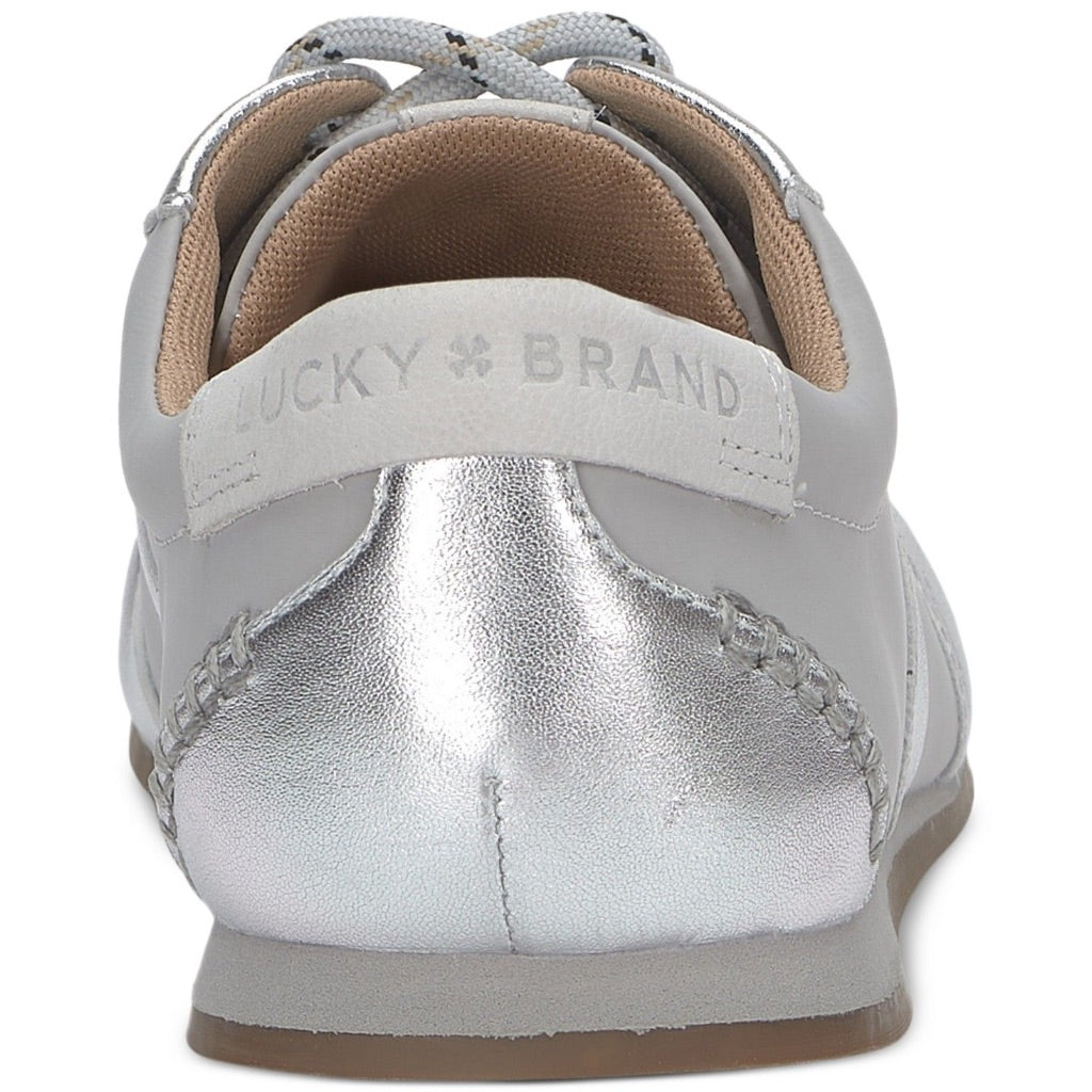 Lucky Brand Kofila Sneakers Women's Shoes Silver : 6 B - Medium, Leather 6