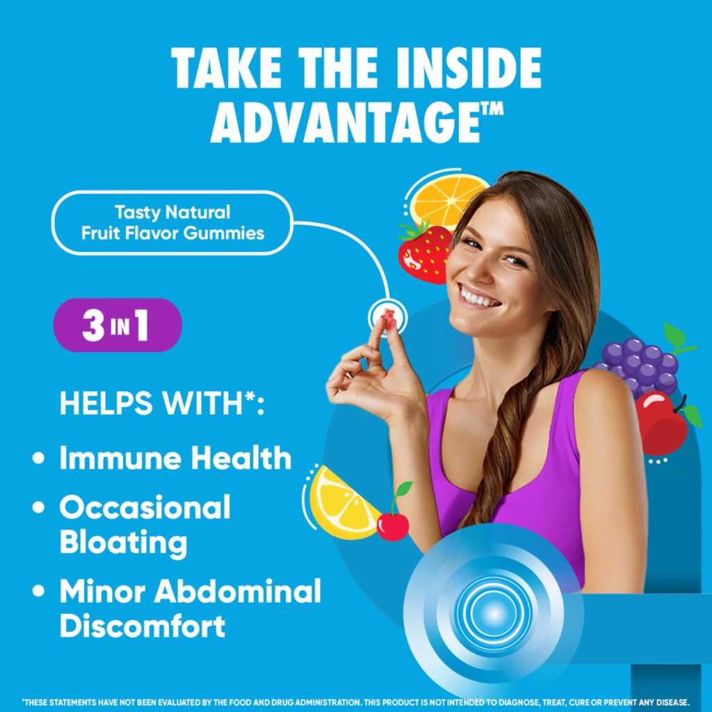 Digestive Advantage Probiotic Gummies For Digestive Health - 80ct (2pk) Natural Fruit Flavors