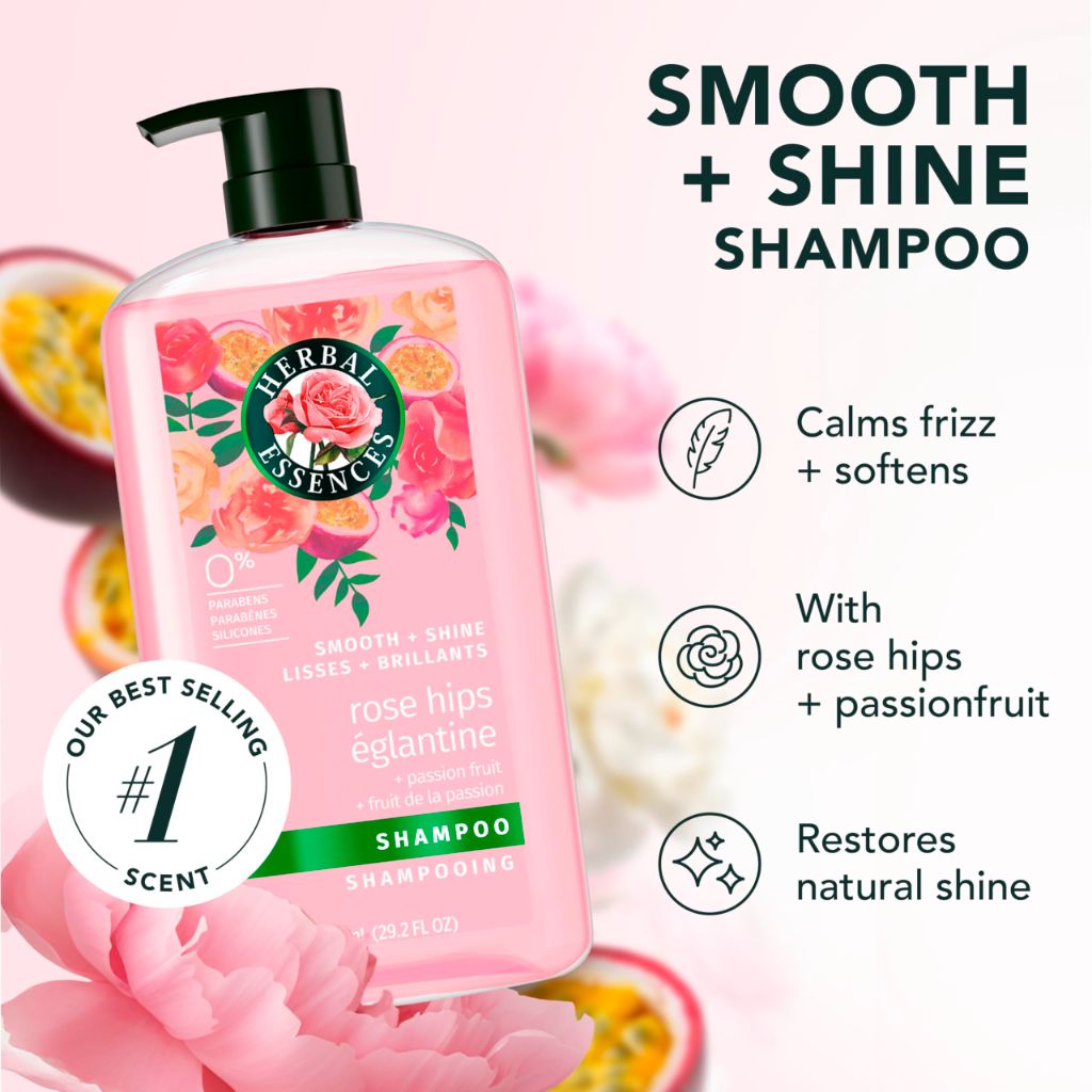 Herbal Essences Shampoo, Rose Hips + Passionfruit - with Vitamin E & Jojoba  29.2 Fl Oz