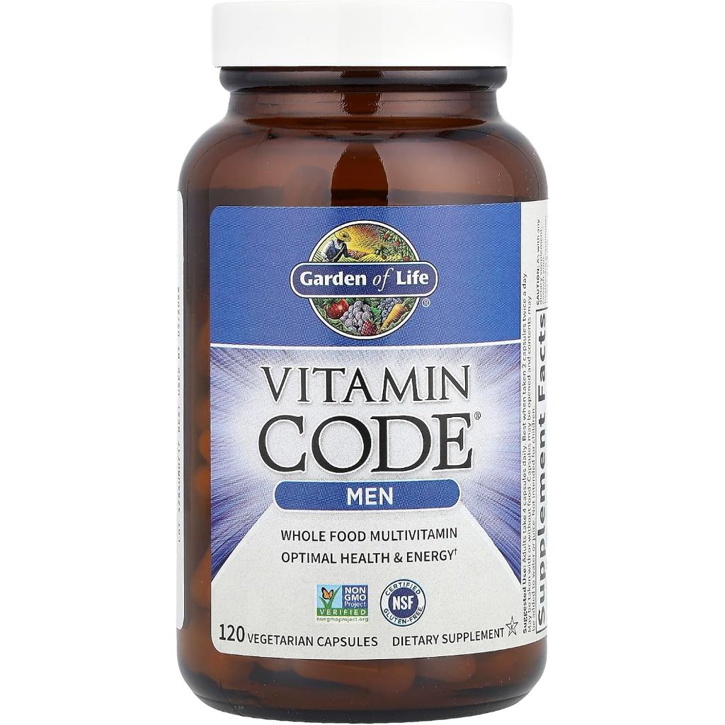 Garden of Life Vitamin Code Men Whole Food Daily Multivitamin for Men - 120 Veggie Caps