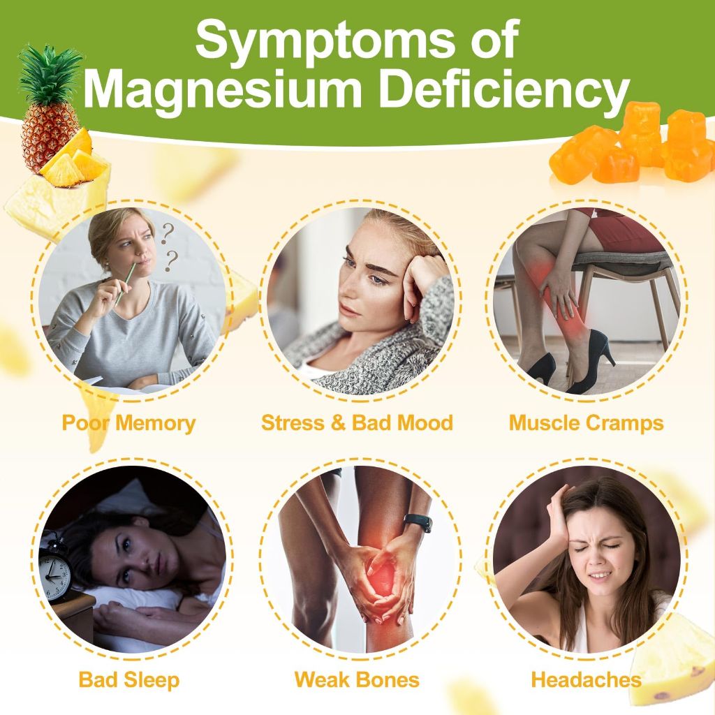 Potassium Magnesium Glycinate Gummies 400mg - 90 Pineapple Gummies