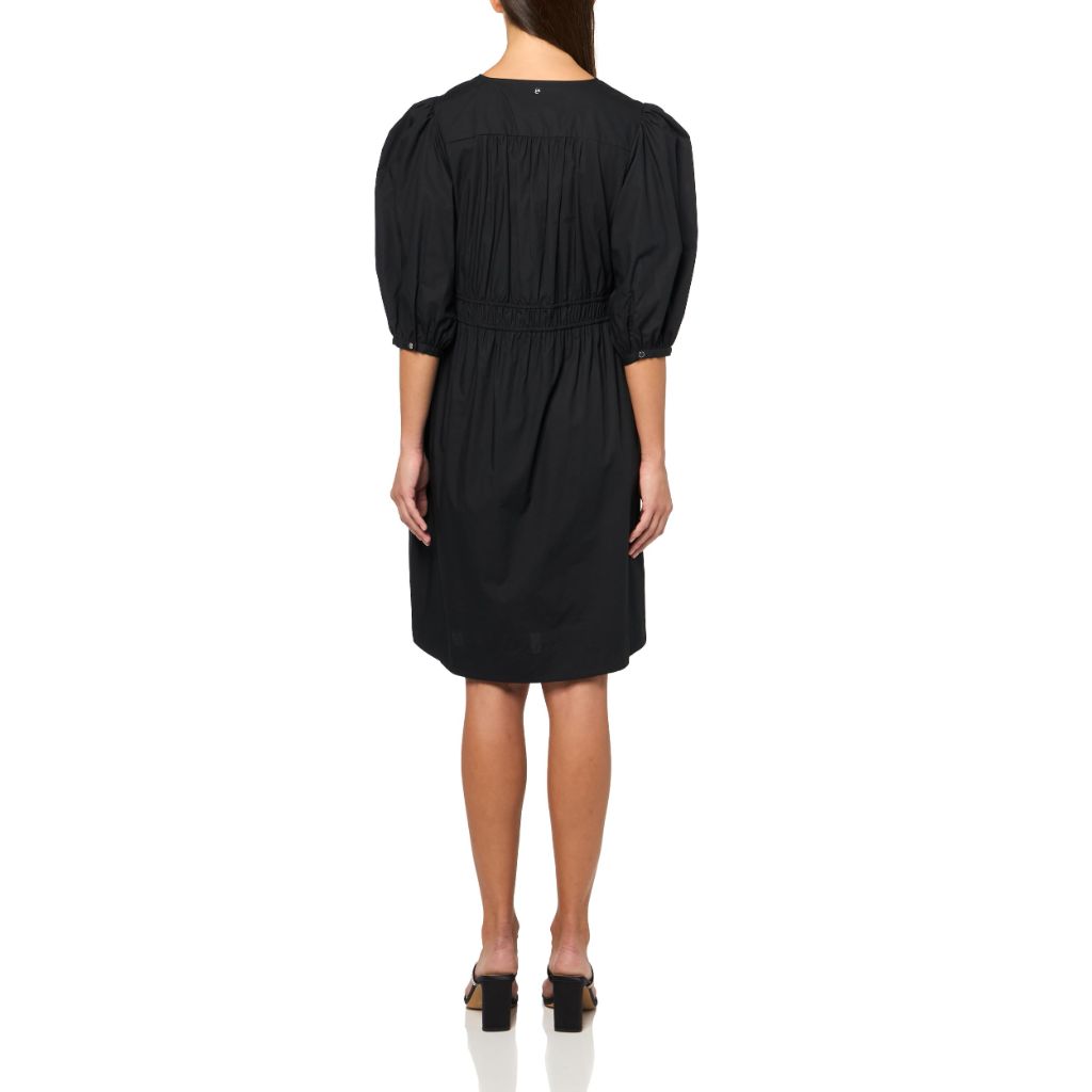 BOSS, Poplin Cotton Dress w/Balloon Sleeves, Black Carbon, 10