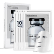 HEALOINE Hyaluronic Acid Face Mask with Niacinamide - Korean Beauty Sheet Mask (10 Pack)