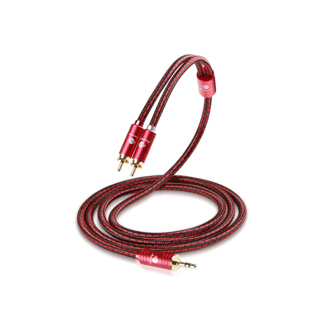 BOAACOUSTIC RCA to 3.5mm Aux Male Audio Cable, 4N OFC, Dual-Shielded, Gold Plated Connectors for Home Theater, Speakers(4.92ft/1.5m)