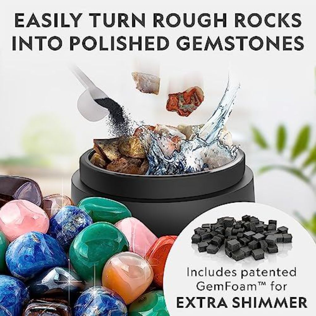 NATIONAL GEOGRAPHIC Professional Rock Tumbling Kit - Platinum Series Ultra Quiet, 2 Lb. Barrel, Rocks,