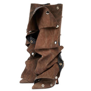 Arqa Womens Stiletto Heel Knee High Boots, Brown - Size 9.5