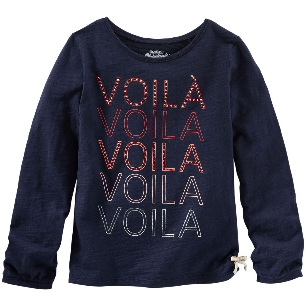OshKosh B'gosh Little Girls' Knit Slogan Tee (Toddler/Kid) - Voila - 5