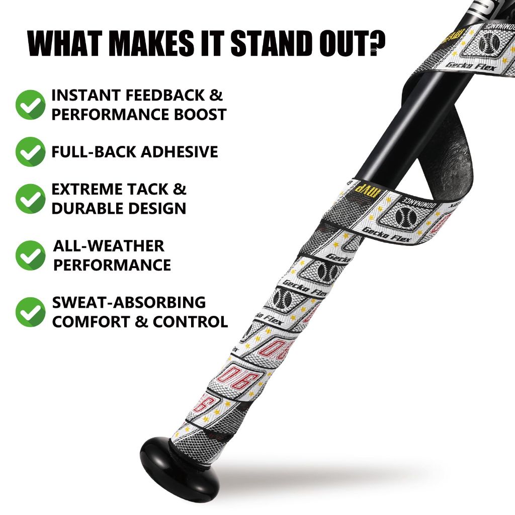 1.1mm Bat Grip Tape, Greek Key Double-Stamping Textured