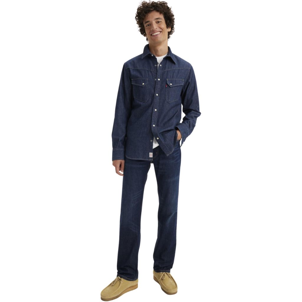 Levi's Men's 505 Regular Fit Jeans, Nail Loop Knot-Dark Indigo, 36W x 32L